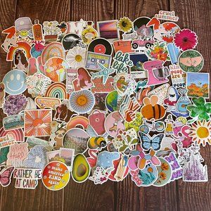 Teen Adult Inspiring Summer Floral Funny Waterproof Stickers100 PCS (SKU: 11ST)